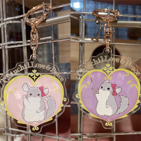 【♡デ・カレン10パーティ♡】「ChinchilLove & Peace」アクリルキーホルダー（ネームプレート）　☆