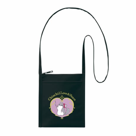 【倉庫一掃セール】「ChinchilLove & Peace」ミニサコッシュ　⚫︎