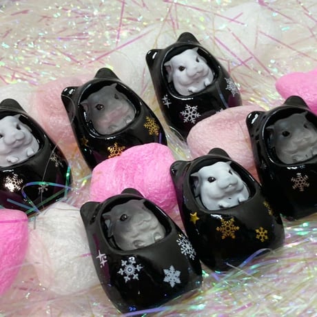 《RC》✖︎《カプリス》チラ壺コロコロブローチ（壺色：ブラック)✳︎