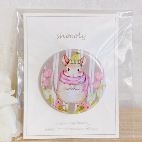 《shocoly》マフラーチンチラ缶バッチ