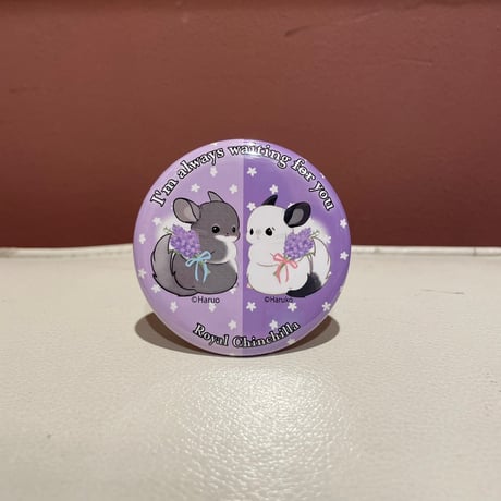 【倉庫一掃セール】《Haruo&Haruko》「I'm always waiting you」缶バッジ＜大＞57mm　⚫︎
