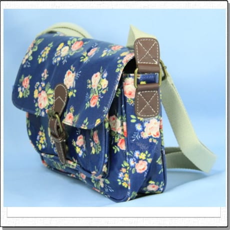 キャスキッドソン ミニサドルバッグ Spray Flowers Navy