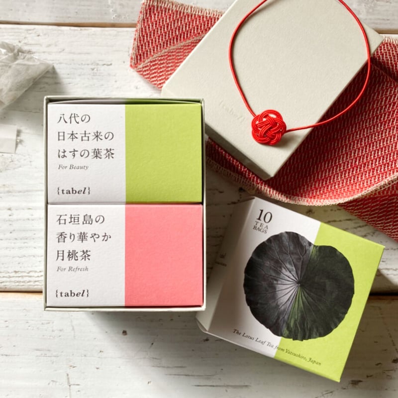 ティバッグ10個入✕2箱セット/ギフトボックス＆水引ゴム（赤）付