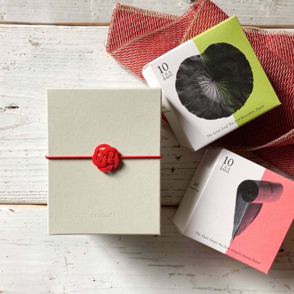 おちゃ ティバッグ10個入✕2箱セット/ギフトボックス＆水引ゴム（赤