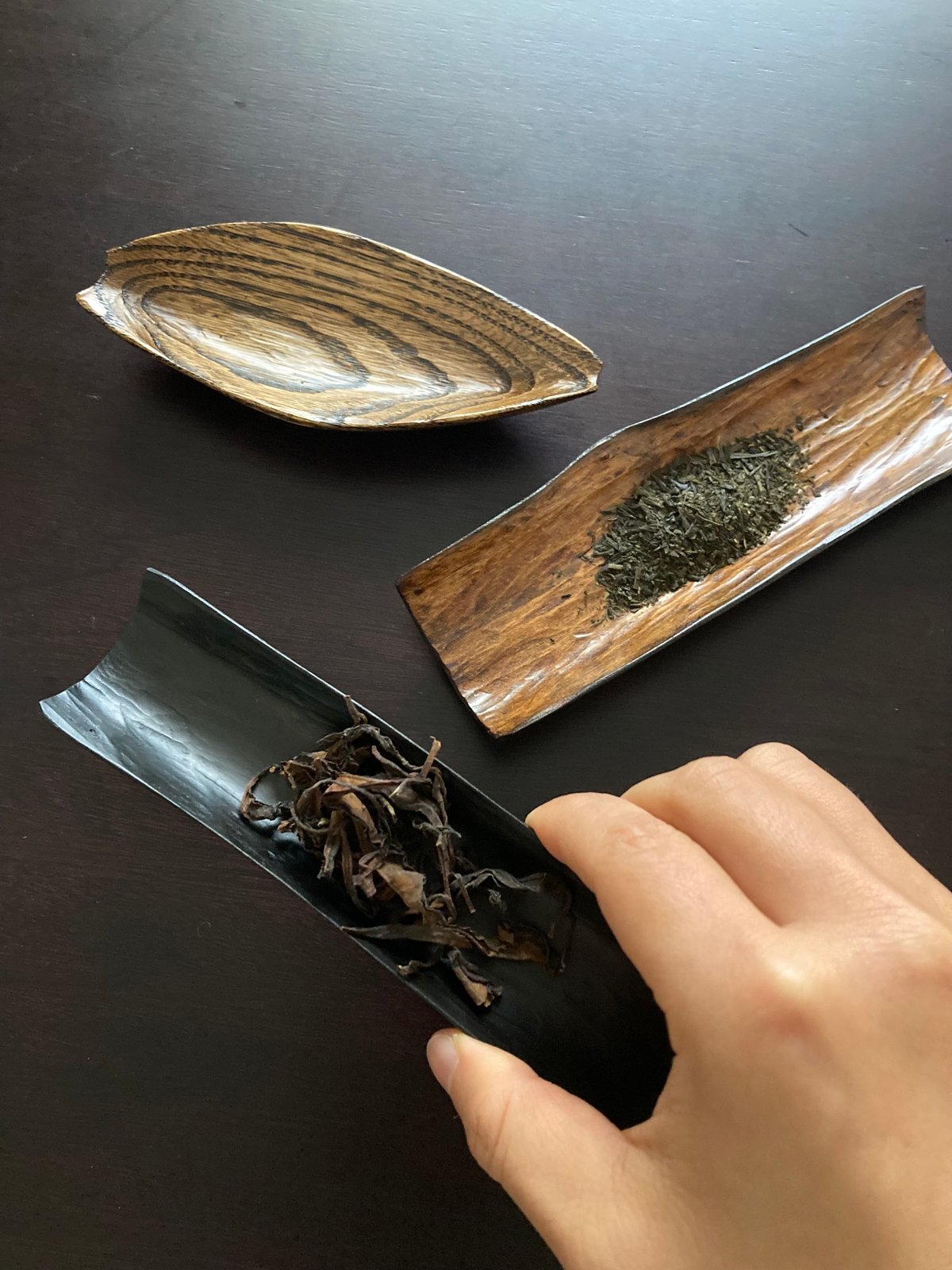 漆塗り 仙媒・茶合・茶則 島根・山田哲也さんの漆塗りの茶則／茶荷 | 伝統茶{tabel}