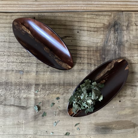 【秋田・樺細工】茶箕　木の葉　米沢研吾作