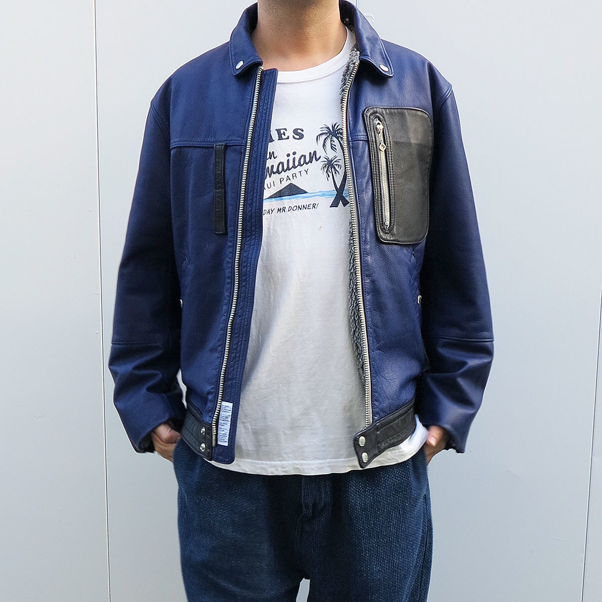 150着限定】RRL INDIGO LEATHER JACKET リミテッド
