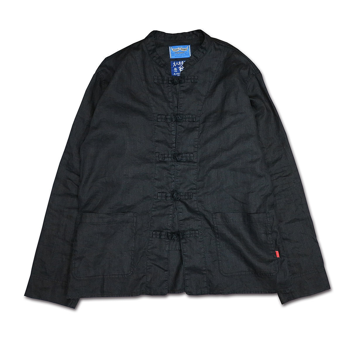 【極美品】Black Frayed Edge Linen Shirt _l_a_lazy_linen_shirt_dress_13