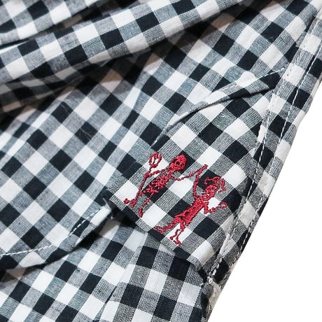 GINGHAM CHECK PIRATE GATHER SHIRTS