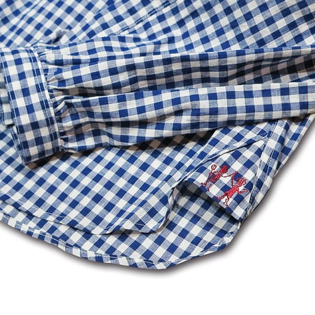 GINGHAM CHECK PIRATE GATHER SHIRTS