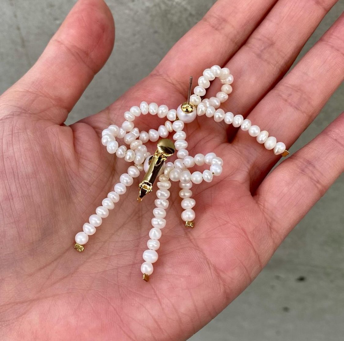 新品希少 CC by casa celeste パールリボンピアス 新品希少 CC by casa celeste パールリボンピアス