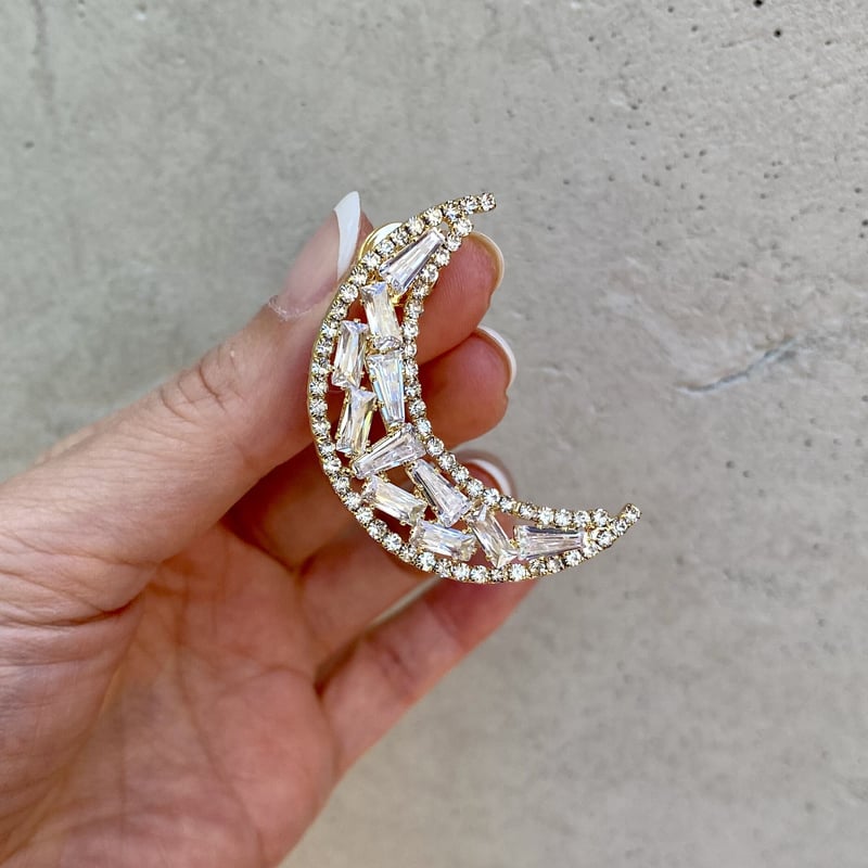 2WAY】Star&Moon イヤリング／ピアス／ピンブローチ | casaceleste