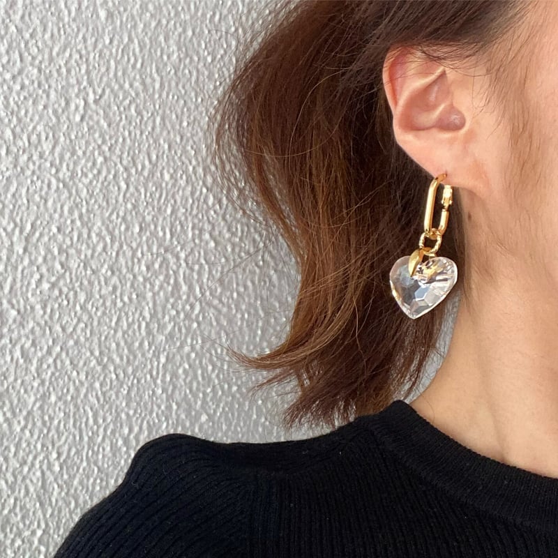 A13 歪みハートパステルフラワーイヤリング 4Way】Truly in Heart