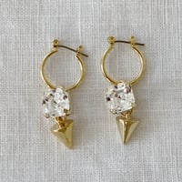 pierced earring: tongari gold* clear