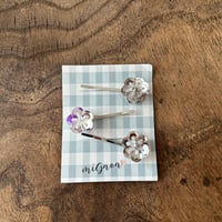 flower hair pin silver