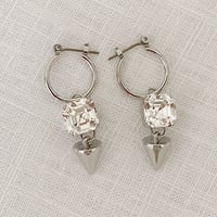 pierced earring：tongari silver* clear