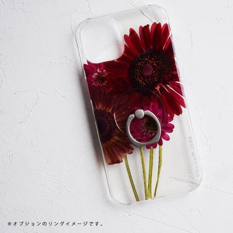 iPhone..etc / 秋色ガーベラの 押し花スマホケース 230927_2