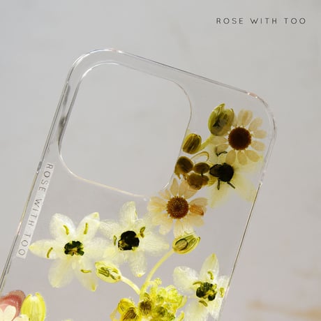 iPhone..etc /  マトリカリア × オーニソガラム 押し花ケース 231012_3