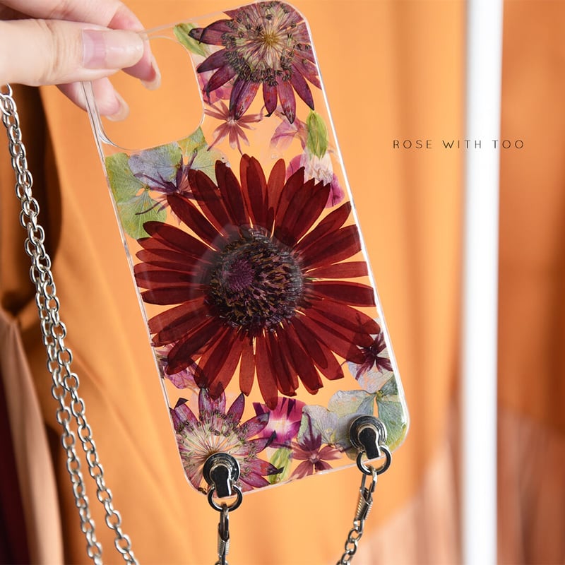 りらっくまページ★押し花ケース 押し花 iPhoneケース ガーベラ | Coloring