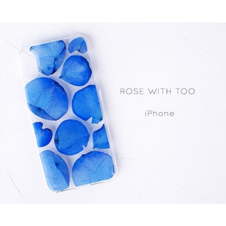 押し花iPhoneケース 0704_4 blue rose