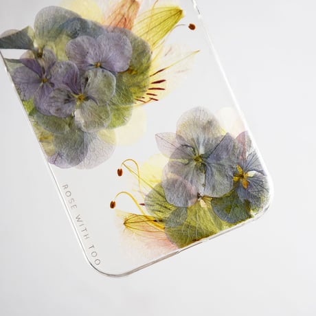 iPhone..etc / 秋色紫陽花 押し花スマホケース 230906_2