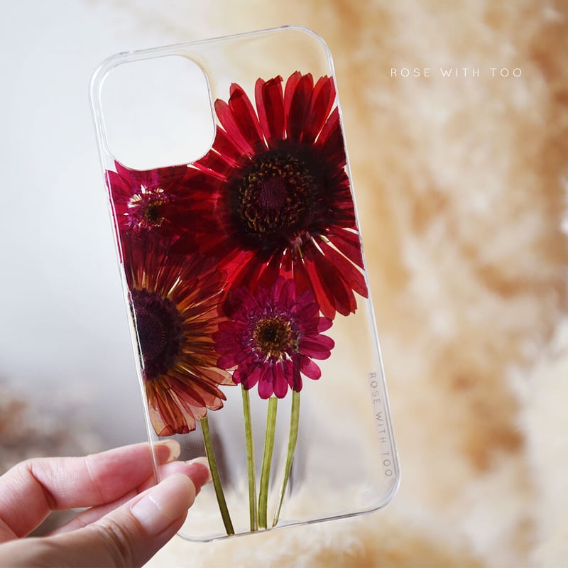りらっくまページ★押し花ケース iPhone / 押し花スマホケース 211229_1 | 押し花 ケース専門店