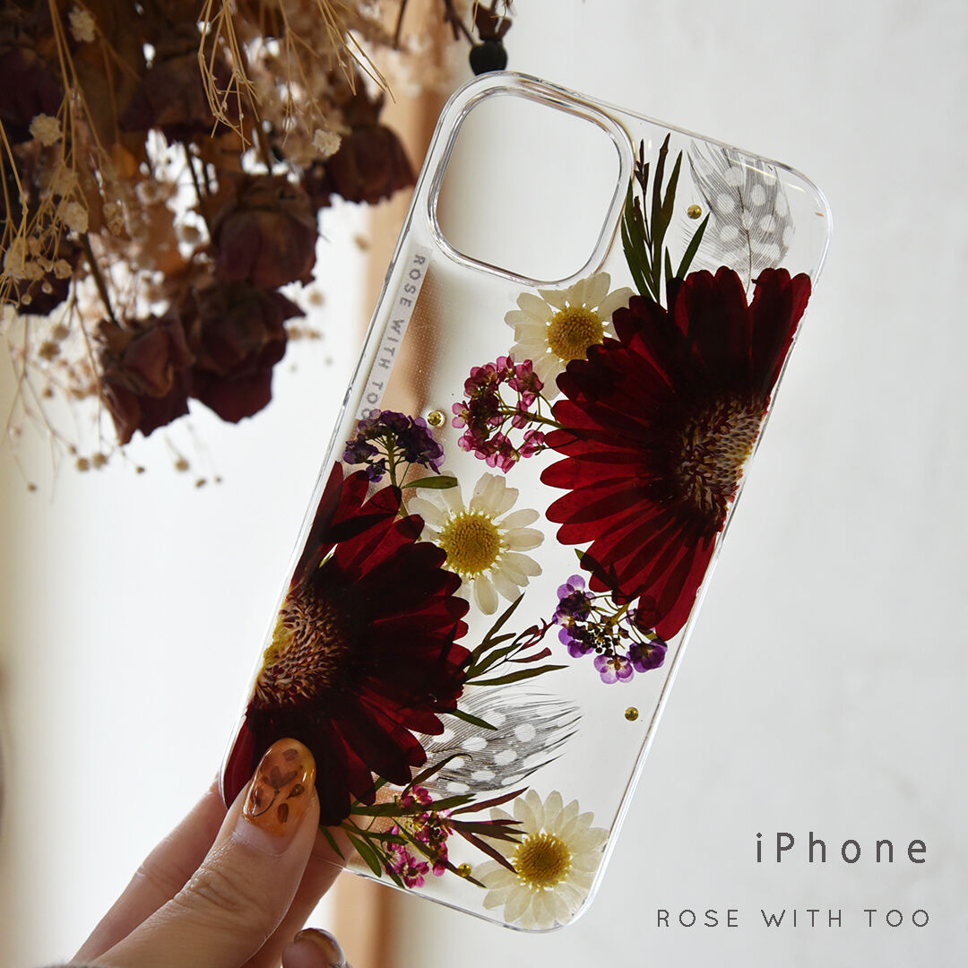 iPhone / 押し花スマホケース 211229_1 | 押し花 ケース専門店 ｜ ROSE