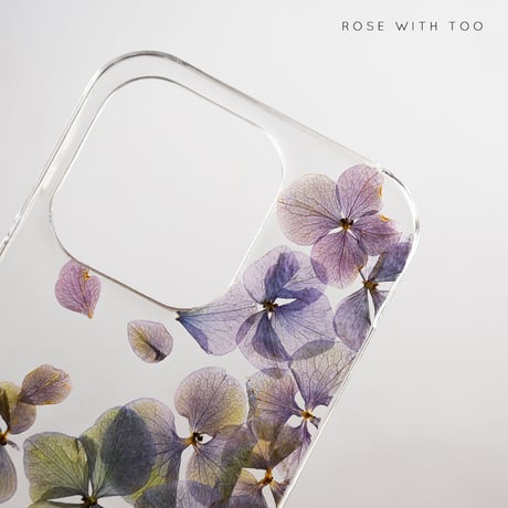 iPhone..etc / 秋色紫陽花 押し花スマホケース 230906_1