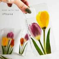 iPhone / 押し花スマホケース 220126_1（pink×yellow）