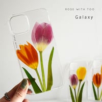 Galaxy /   押し花スマホケース  220126_4（orange×pink）