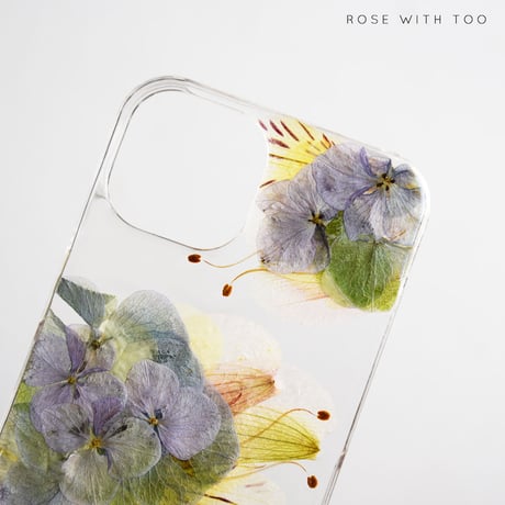 iPhone..etc / 秋色紫陽花 押し花スマホケース 230906_2