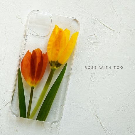 Galaxy /   押し花スマホケース  220126_6（yellow×orange）
