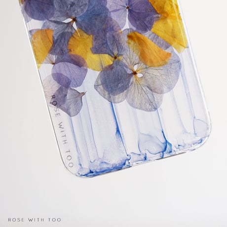 iPhone..etc / 秋色紫陽花 × インクアート 押し花スマホケース 230913_2