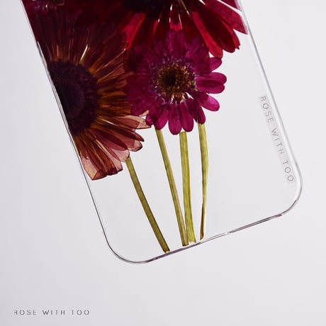 iPhone..etc / 秋色ガーベラの 押し花スマホケース 230927_2