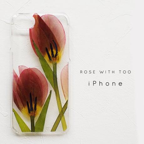 iPhone /  押し花ケース190122 _1 Tulip