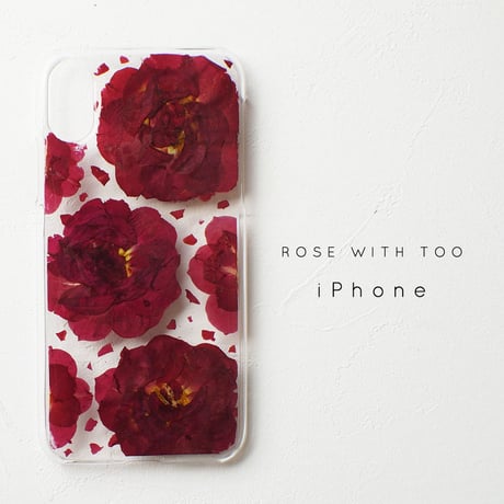 【再販】iPhone / 押し花ケース1008_2 red rose