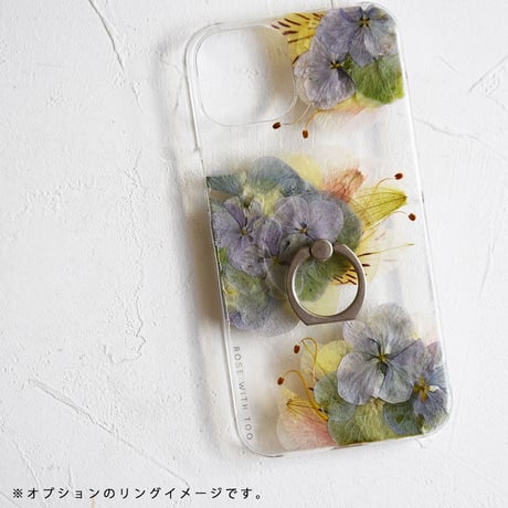 iPhone..etc / 秋色紫陽花 押し花スマホケース 230906_2
