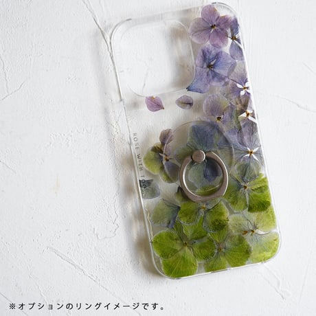 iPhone..etc / 秋色紫陽花 押し花スマホケース 230906_1