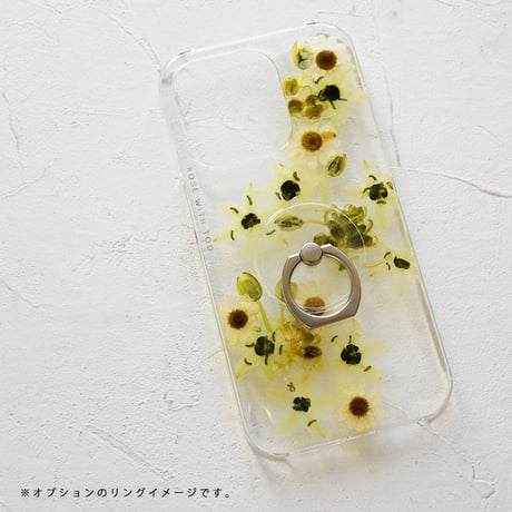 iPhone..etc /  マトリカリア × オーニソガラム 押し花ケース 231012_3