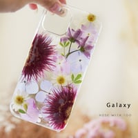 【リング不可】Galaxy /   押し花スマホケース  220727_4