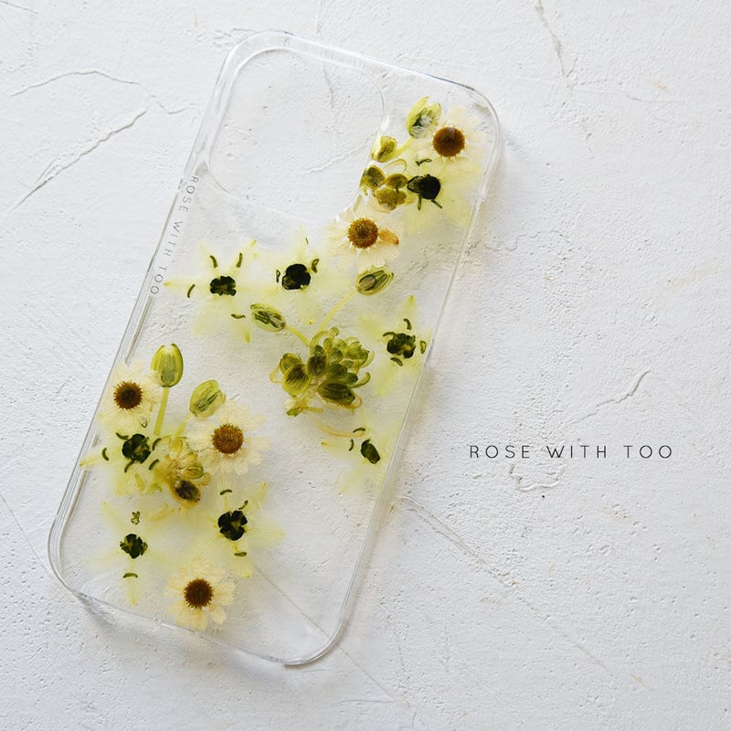 iPhone..etc / マトリカリア × オーニソガラム 押し花ケース