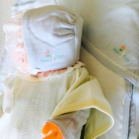 ＜限定＞NICUご退院ドレス6点セット  ベビーブルー　ガウン付き