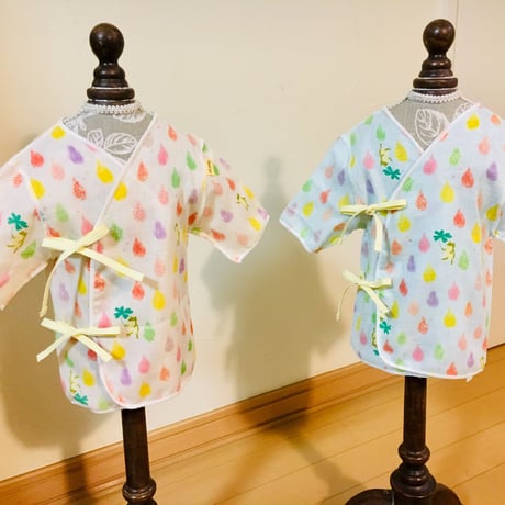 〈レビューいただきました！〉HowCute® なカエルさん柄 手作り低出生体重児肌着（コットに出てから1500ｇ～）