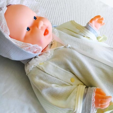 ＜限定＞NICUご退院ドレス6点セット  ベビーブルー　ガウン付き