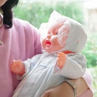 ＜限定＞NICUご退院ドレス6点セット  ベビーブルー　ガウン付き