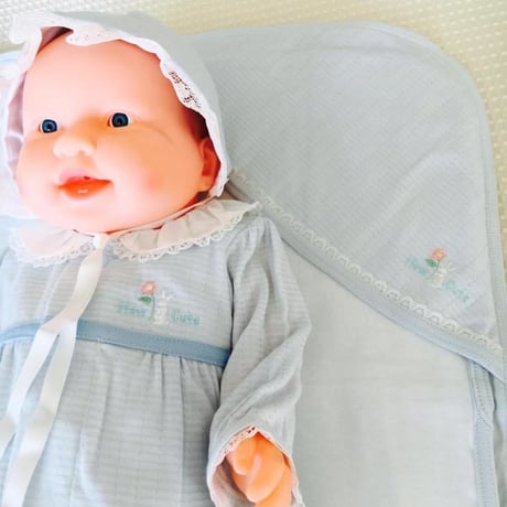 ＜限定＞NICUご退院ドレス6点セット  ベビーブルー　ガウン付き