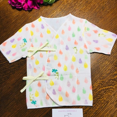 〈レビューいただきました！〉HowCute® なカエルさん柄 手作り低出生体重児肌着（コットに出てから1500ｇ～）