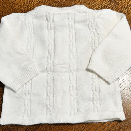 J&J バラの刺繍カーディガン(0-3M)