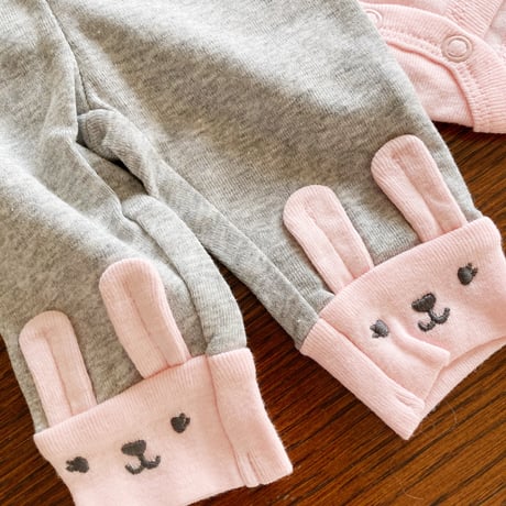 〈新生児サイズ〉うさちゃん肌着3点セット
