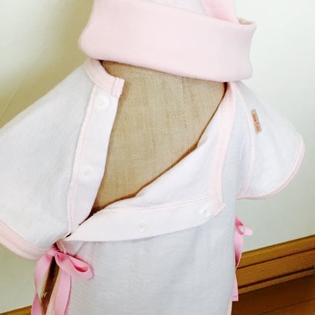 HowCute®︎点滴用肌着サイズSS  若草色＋帽子付き(極低出生体重児肌着）